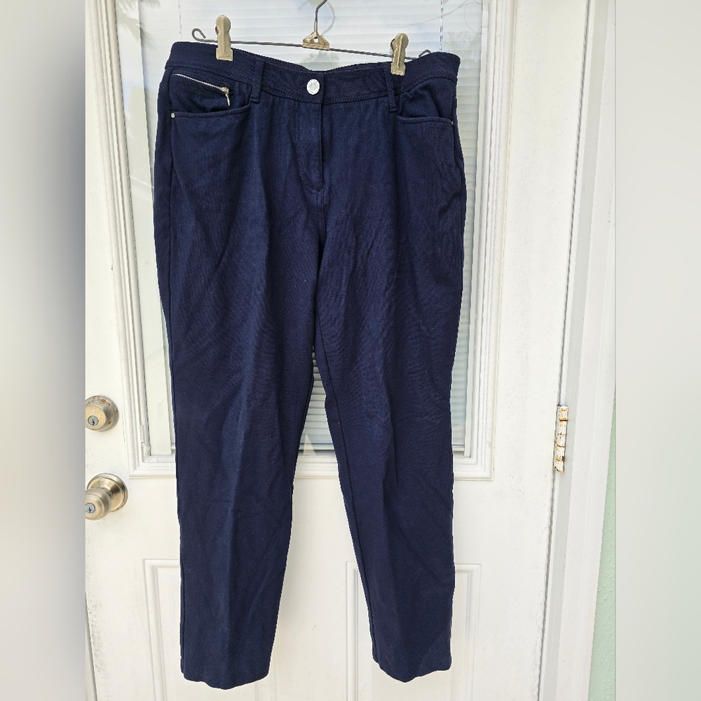 Chico's So Slimming Navy Pants Large